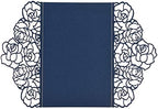 FOMTOR Laser Cut Wedding Invitation Set with Envelopes & Inserts & Seals – Perfect for Weddings, Bridal Showers, Engagements & Anniversary Celebrations - Blue, 40pcs - Image 6