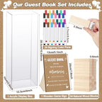 Beeveer 80 Wedding Guest Book Alternative Tumbling Tower Wooden Block, Boho - Image 3