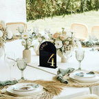 Black Arch Wedding Table Numbers 1-20, Gold Numbers and Stands - Image 7