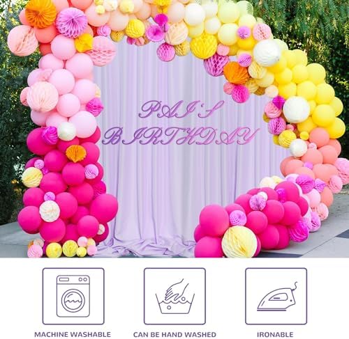 MEETSKY Purple Backdrop Curtains,Wedding Backdrop Drapes,5ft x 7ft,2 Panels - Image 5