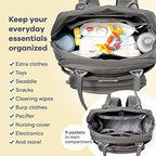 RUVALINO Diaper Bag Backpack, Multifunction Travel Back Pack Maternity Baby Changing Bags, Large Capacity, Waterproof and Stylish, Iron Gray - Image 5