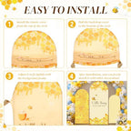 3PCS Baby Shower Arch Backdrop Covers A Little Honey is on the Way Happy Bee Days Decoration Honey Bees Baby Shower Decor for Gender Reveal Party Photo Background Supplies 4ft 5ft 6ft - Image 4