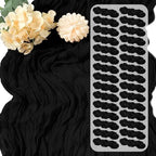 30 Pack Black Cheesecloth Table Runner 17 x 108 inch Cheese Cloth Table Runners 9ft Black Table Runner Rustic Romantic Sheer Gauze Runner for Wedding Party Baby Shower Table Decoration by Yorcari