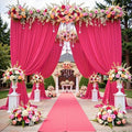 20 ft x 10 ft Wrinkle Free Fuchsia Backdrop Curtain for Parties, 4 Panels Polyester Hot Pink Photo Backdrop Drapes for Wedding Birthday Party Baby Shower by Outpain
