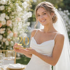 FOCHIER F Wedding Table Number 1-20 with Stand,Gold Arched Acrylic Sign with Holder for Wedding Reception,Centerpiece,Anniversary(Wave) - Image 6