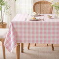 Gingham Tablecloth Rectangle Table, Cotton Linen Fabric Picnic Checkered Table Cloth Farmhouse Washable Wrinkle Free Buffalo Plaid Table Cover for Outdoor Birthday Party, Pink, 60x106 by FiokleCozyHome