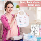 Roowest 35 Pcs Baby Shower Bibs Game with Bib Bodysuit Marker, Flower - Image 6