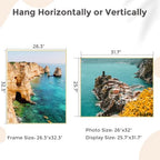26x32 Metal Picture Frame, Aluminum Poster Frame with Real Glass, Gold - Image 2