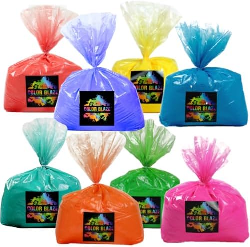 Color Blaze Holi Color Run Powder Multicolor - 40 lbs Bulk - 8-Pack by ColorBlaze