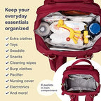 RUVALINO Diaper Bag Backpack, Multifunction Travel Pack Maternity Baby Changing Bags, Large Capacity, Waterproof, Purplish Red - Image 4