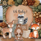 Gemscream 4 Pcs Large Woodland Animal Party Decorations 24 Inch Woodland Classroom Decor Cute Forest Animal Cardboard Cutouts Cartoon Jungle Photo Booth Prop for Birthday Baby Shower Nursery Party by Gemscream