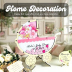 Personalized Baby Shower Guest Book Alternative, Floral Acrylic Drop Box - Image 2