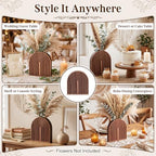 6 Pack Boho Wooden Arch Vase Rustic Wedding Centerpiece 5.1"x5.9" - Image 3