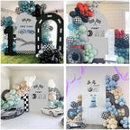 Arch Backdrop Cover for Fast ONE Racing Car Birthday Party Arch Spandex Fabric Cover Checkered Tire Track Car Kids Boys Baby Shower Parties Decors (4362,3.3x6.6ft) - Image 7