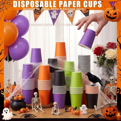 300 Pack 8 oz Halloween Disposable Paper Cups for Halloween Birthday Party - Image 5