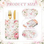 Peony Linen Feel Pocket Napkins for Wedding Party Women Birthday Decor - Image 7