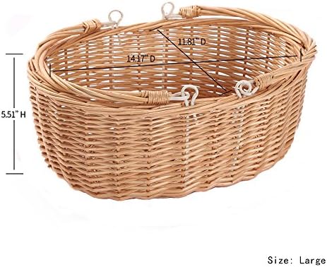 Wicker Picnic Baskets with Handles.Kingwillow. (Natural) - Image 2