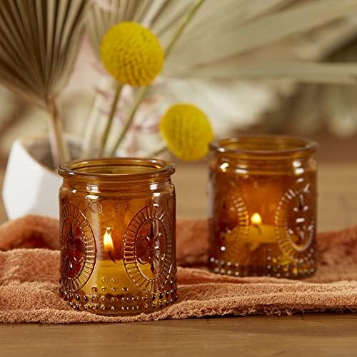 Amber Tea Light Holder - 24pcs - Vintage Glass Tealight Candle Holders by Kate Aspen, Home Décor Table Decoration Favors Gifts for Wedding, Bachelorette, Bridal Shower & Baby Shower Party - Image 7