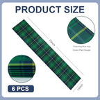12 Pcs 72 X 13 Tartan Plaid Table Runner, Green Blue Tartan Baby Shower - Image 2