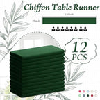 Horbaunal 12 Pack Dark Green Chiffon Table Runners 10FT, 29x120 Inches - Image 5