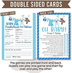 Hadley Designs - 50 Blue Baby Prediction And Advice Cards, Trivia Games, etc, 25 Baby Animal Matching, Nursery Rhyme Game - 6 Double Sided Cards - Image 6