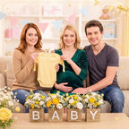 4 Sets Baby Shower Centerpieces for Table, 6 Inch Wood Boxes with Floral Foam Blocks Cube Planter Vase with Baby Letters for Babys Shower Gender Reveal Party Favor Table Decor(White) - Image 4