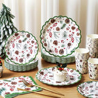 Domensi 250 Pcs Holly Leaf Christmas Party Supplies Set for 50 - Image 4