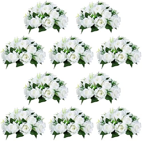 NUPTIO White Flower Centerpieces for Wedding Tables, Artificial Flower Ball by Nuptio