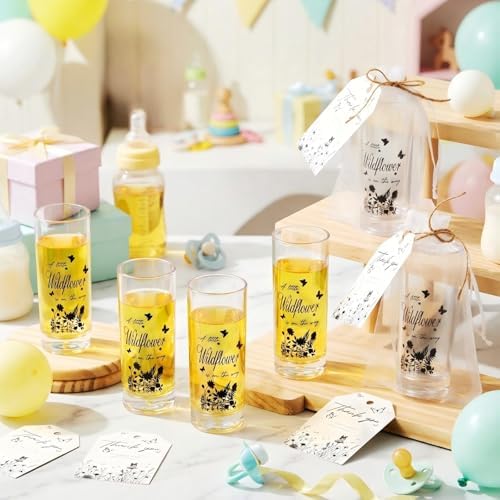 Sliner 50 Sets Baby Shower Wildflower Shot Glass Gift Bulk for Guests - Image 5