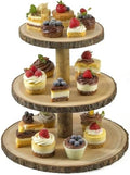SENMUT Cupcake Stand Wood Dessert Stands 3 Tier Cupcake Tower Large Cupcake Display Stand Rustic Cupcake Tier Stand for Woodland Baby Shower Decorations,Wedding,Birthday,Party,Farmhouse Decor by SENMUT