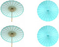 Koyal Wholesale 32-Inch Paper Parasol, 4-Pack Umbrella for Wedding, Bridesmaids, Party Favors, Summer Sun Shade (4, Diamond Blue) by KoyalWholesale
