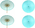 Koyal Wholesale 32-Inch Paper Parasol, 4-Pack Umbrella for Wedding, Bridesmaids, Party Favors, Summer Sun Shade (4, Diamond Blue) by KoyalWholesale