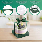 Thenshop 50 Pcs Clear Cupcake Boxes Individual 3.5 Inch, Green - Image 3