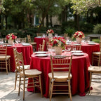 sancua 8 Pack Christmas Red Round Tablecloth 108 Inch Fit 42-96 Inch Tables - Image 3