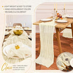 18 Pack Cheesecloth Table Runner 10FT Beige Table Runner Boho Gauze Cheese Cloth Table Runners Long Rustic Sheer Table Decorations for Wedding Party Baby Bridal Shower Birthday Holiday Home - Image 5