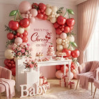 Hunnmingre Pink Cherry on Top Backdrop Arch Cover 6.6 ft Cherry Decoration - Image 5