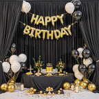 30ftx12ft Wrinkle Free Black Backdrop Curtains for Parties, 6 Panels 5x12FT Long Silky Polyester Black Photo Backdrop Drapes Back Drop Cloth for Wedding Birthday Photography Background Decor - Image 5