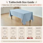 Light Blue Rectangle Tablecloth 60 x 106 Inch Machine Wash Indoor & Outdoor - Image 5