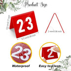 Tuanse Table Numbers 1-50 Acrylic Double Sided Tents for Restaurant, Red - Image 2