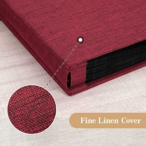 potricher Photo Album 4x6 Photos, 1000 Pockets, Linen Cover, Red - Image 6
