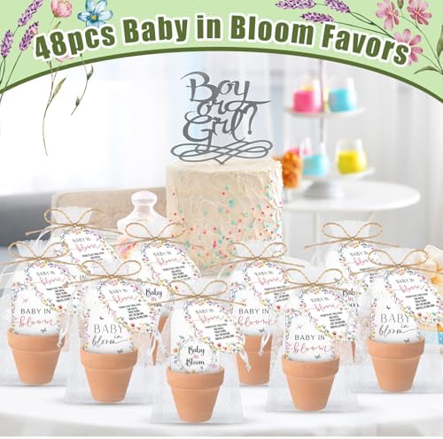Reallnaive 96 Sets Baby in Bloom Baby Shower Party Favors Seed Packets - Image 5