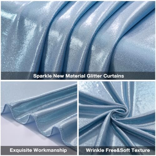 20x10FT Baby Blue Sequin Backdrop Curtain for Party - 4 Panels 5x10FT Wrinkle-Free Shimmer Drapes for Birthday, Wedding, Christmas, Decorations & Photography - Image 6