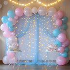 Tulle Backdrop Curtain with Lights Baby Blue 10x10ft Sheer Curtain Backdrop - Image 7