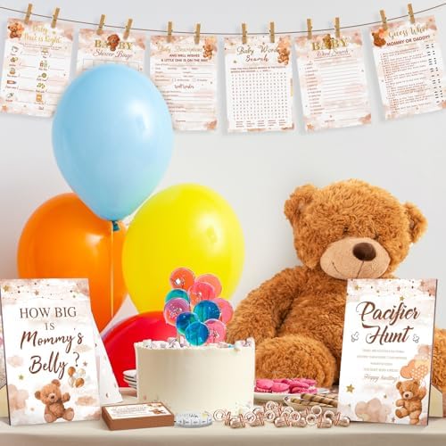 Sherr 424 Pcs Baby Shower Pacifier Hunt Games Bear - Image 5