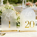 Frosted Wedding Table Numbers 1-20 with Stands - 5.5x7 Inch by Unknown