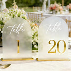 Frosted Wedding Table Numbers 1-20 with Stands - 5.5x7 Inch by Unknown