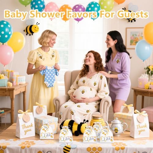 50Pcs Bee Baby Shower Bottle Opener Favors for Guests Cute Magnetic Handheld Bottle Openers with Organza Bags and Thank You Cards, for Gender Reveal Theme Party Decorations Rerurn Gift Souvenirs（Bee） - Image 7