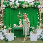 10 ft x 10 ft Wrinkle Free Green Backdrop Curtain for Parties, 2 Panels 10ft Polyester Green Photo Backdrop Drapes for Graduation Birthday Wedding Party Stage Curtains - Image 6