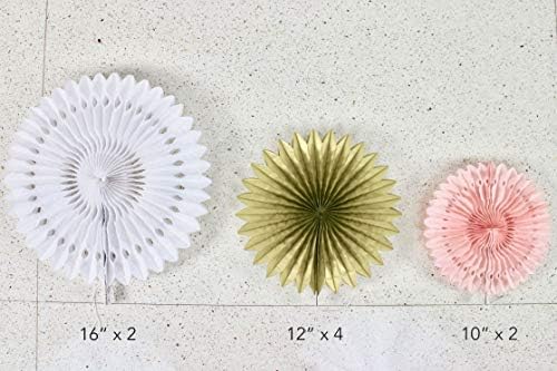 Eco Friendly Paper Party Decoration Set - 45 Pieces, Golden Blush - Plastic-Free FSC Sustainable Recyclable Reusable Pack - Image 4