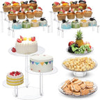 6 Pcs Acrylic Dessert Stand Set Tiered Tray Holder, Vintage Style by RimCereal